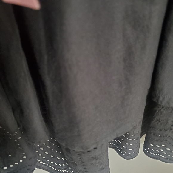 American Eagle Eyelet Tiered Smocked Lined Midi Dress Black Cottagecore NWOT M - Picture 11 of 16